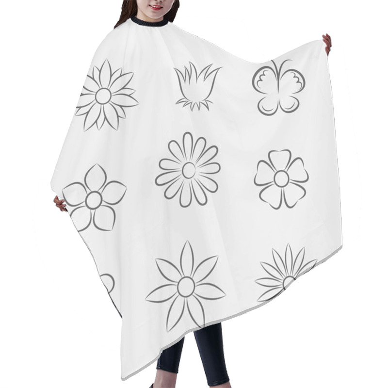 Personality  Flower Icons For Pattern Hair Cutting Cape