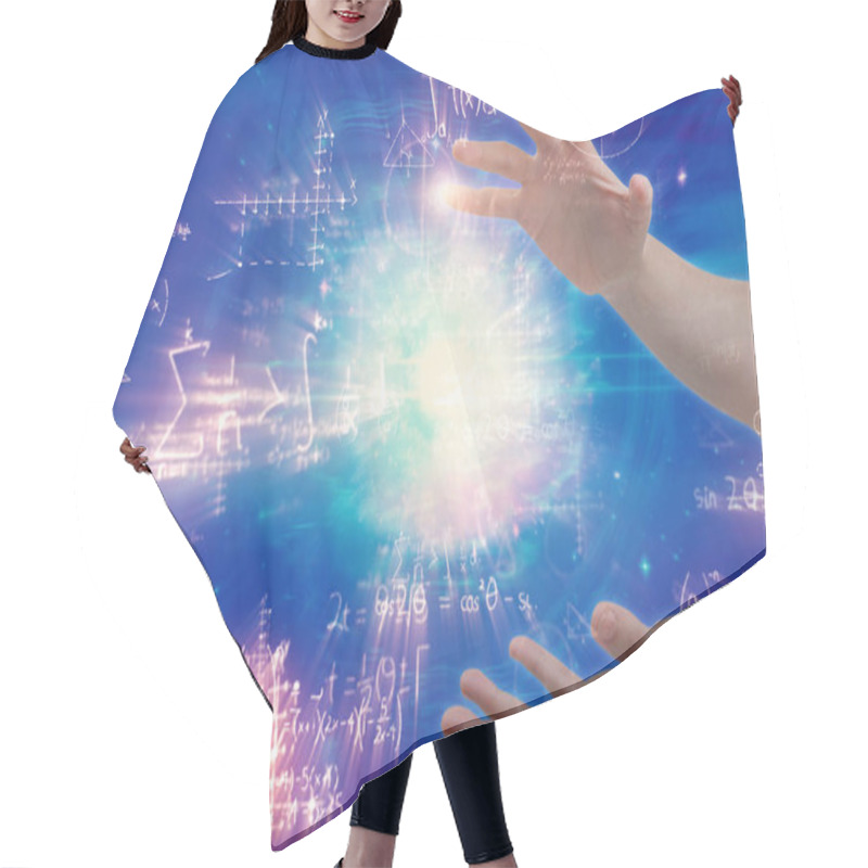 Personality  Hands Gesturing Against Of Mathematical Problems Hair Cutting Cape