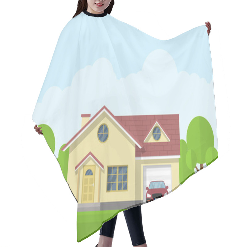 Personality  House Facade Hair Cutting Cape