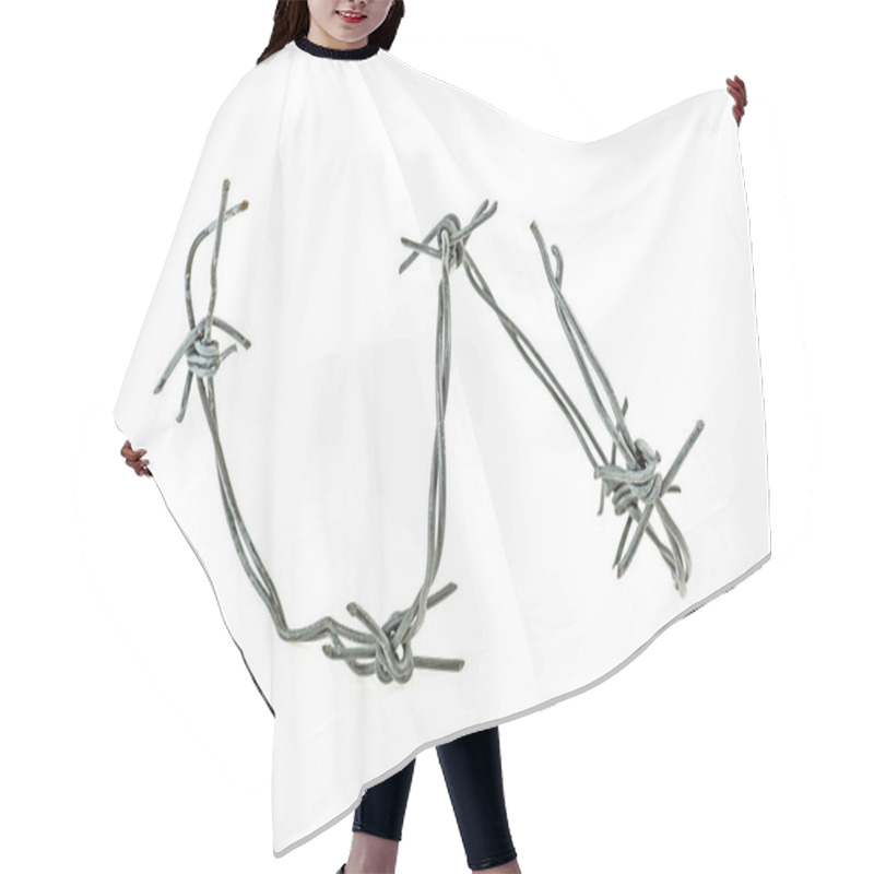 Personality  Barbed Wire Isolated On A White Background Hair Cutting Cape