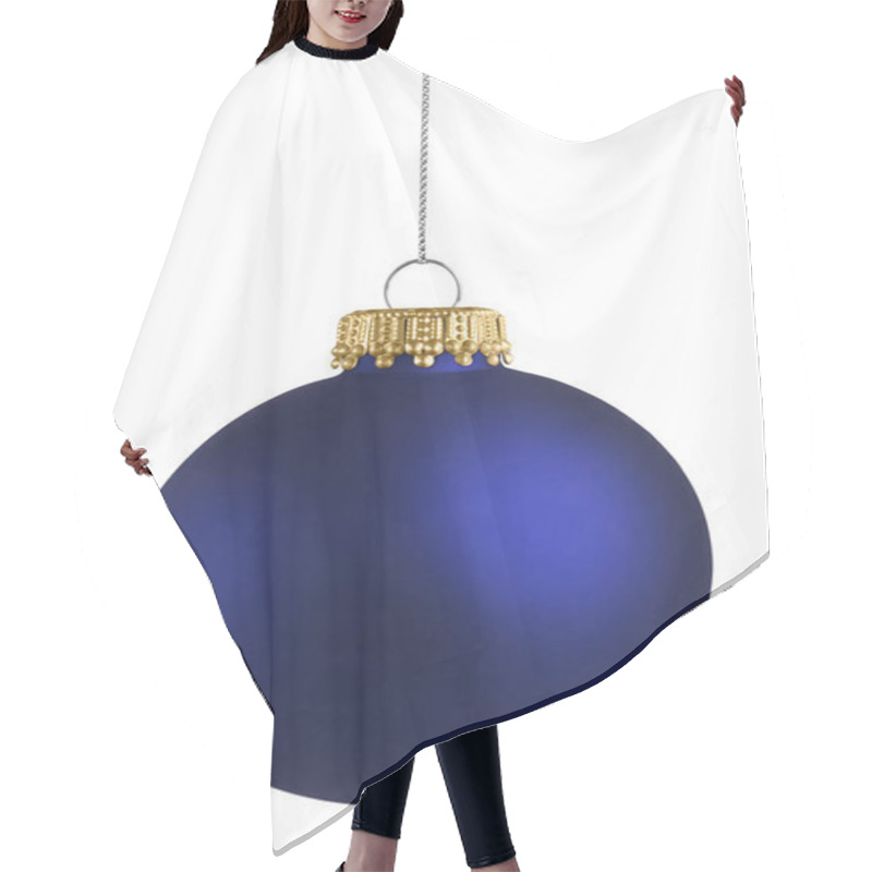 Personality  Blue Christmas Ball Over White Background Hair Cutting Cape