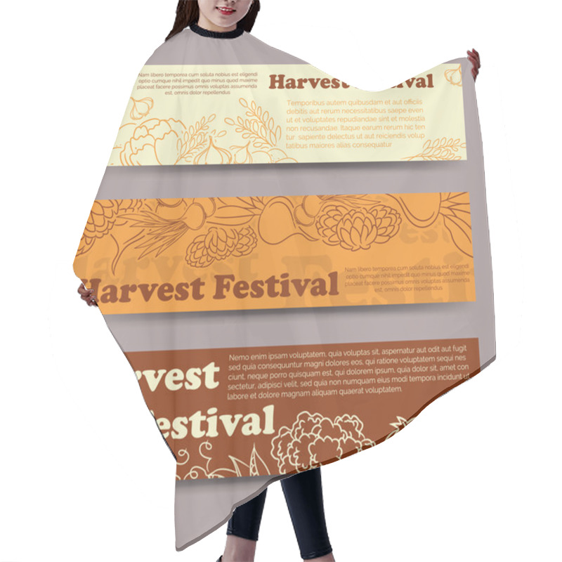 Personality  Harvest Festival Vegetable Horizontal Banners Hair Cutting Cape