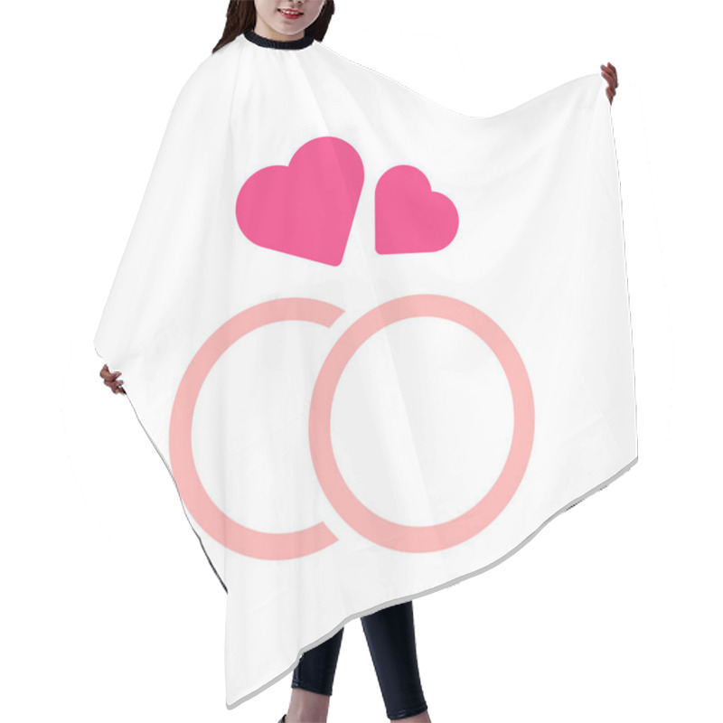 Personality  Wedding Rings With Hearts. Concept Of Love, Marriage, And Commitment. Hair Cutting Cape