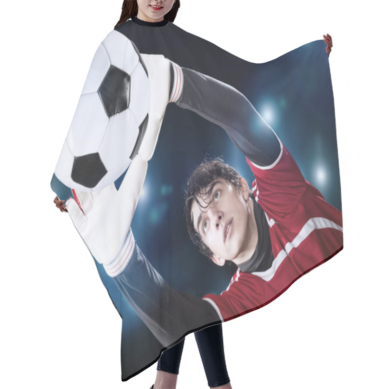 Personality  Goalkeeper In Jump Catching Ball Hair Cutting Cape