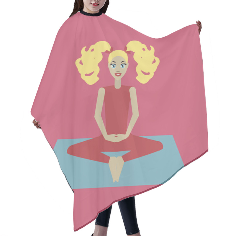 Personality  Girl Practicing Yoga. Vector Illustration Hair Cutting Cape