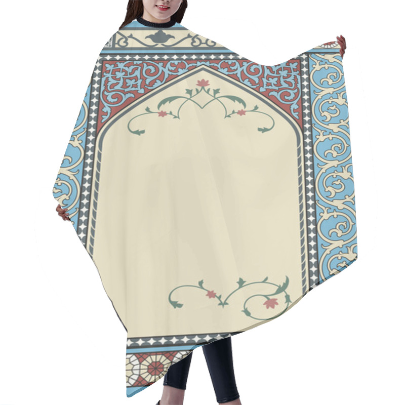 Personality  Vector Arabic Frame With Floral Pattern Hair Cutting Cape