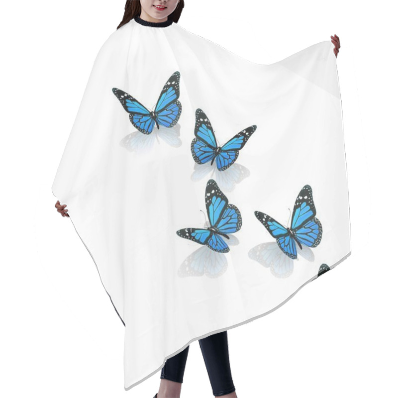 Personality  Beautiful Blue Butterflies Hair Cutting Cape