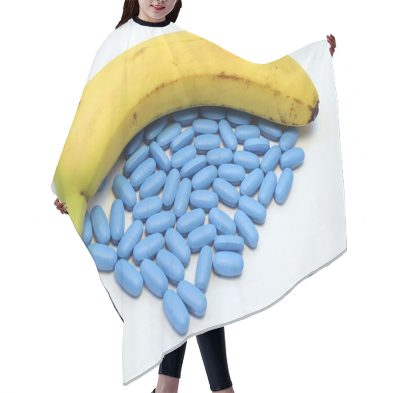 Personality  Banana With Many Blue Pills For Male Problems Hair Cutting Cape