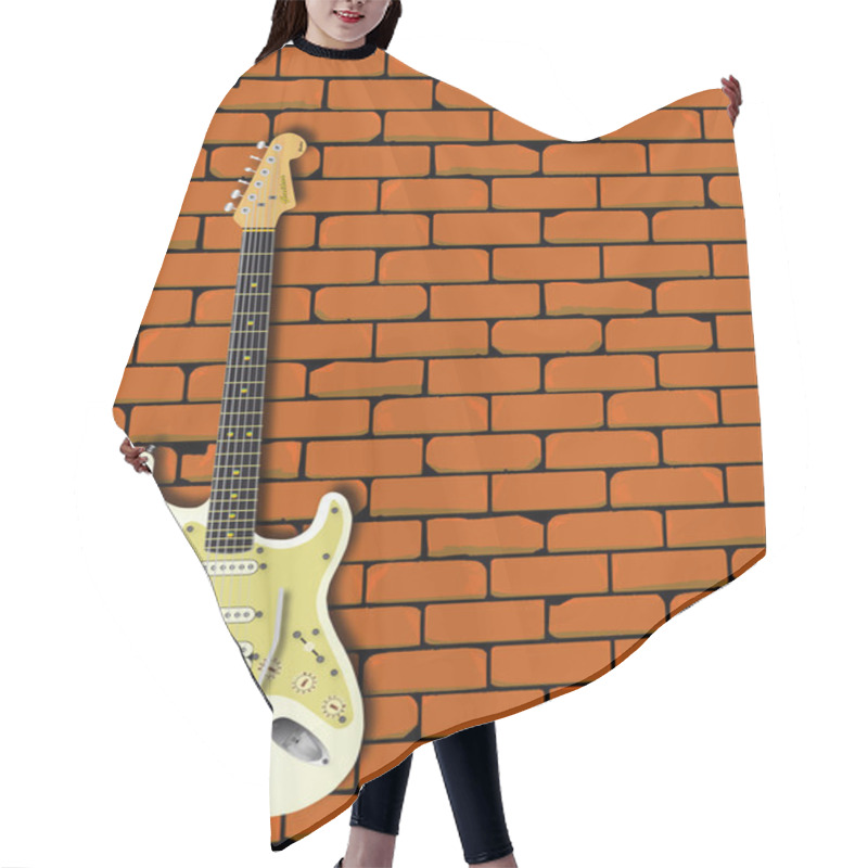 Personality  Rock Guitar Wall Hair Cutting Cape