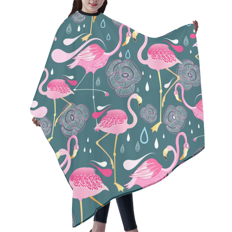 Personality  Pattern With Flamingos  Hair Cutting Cape