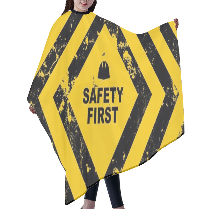 Personality  Safety First Sign. Vector Icon Hair Cutting Cape