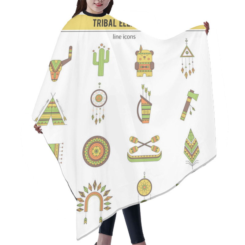 Personality  Tribal Icon Set Hair Cutting Cape