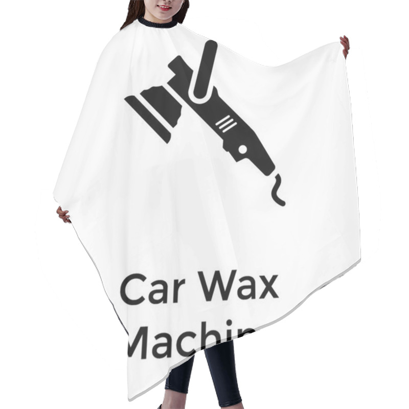 Personality  Car Wax Machine Glyph Icon Design  Hair Cutting Cape