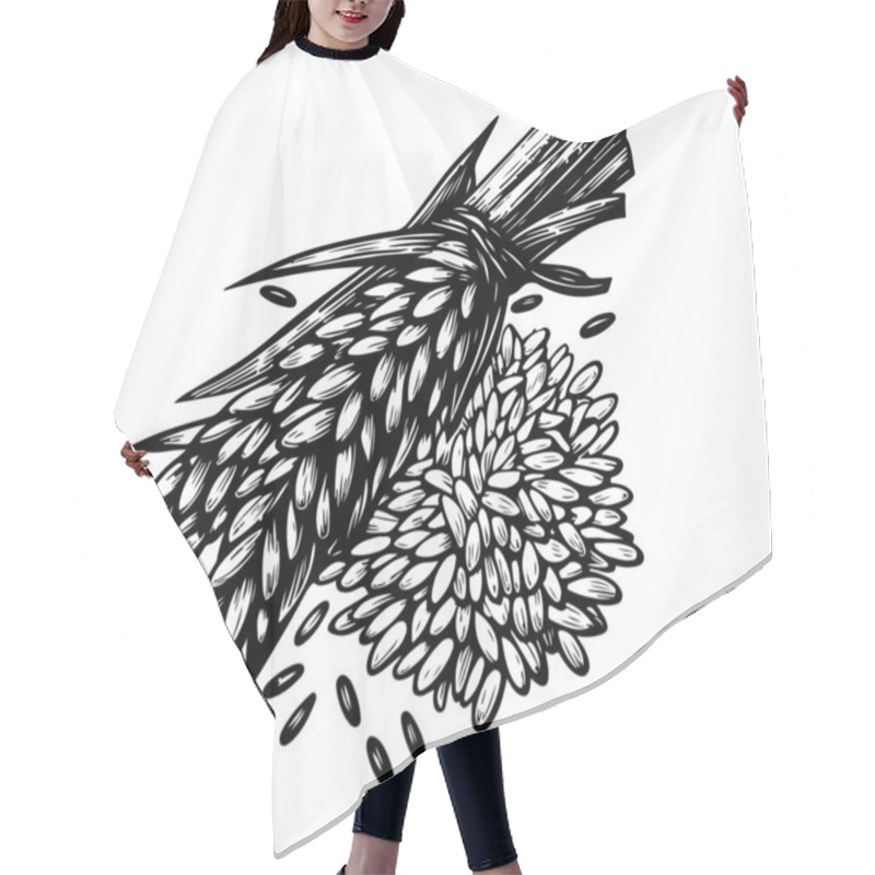 Personality  Rice Hand Drawn Graphic Asset Hair Cutting Cape