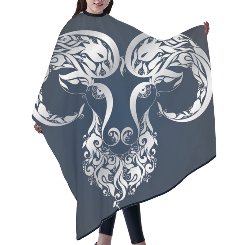 Personality  Aries. Astrology Zodiac Sign. Hand Drawn Style. Hair Cutting Cape