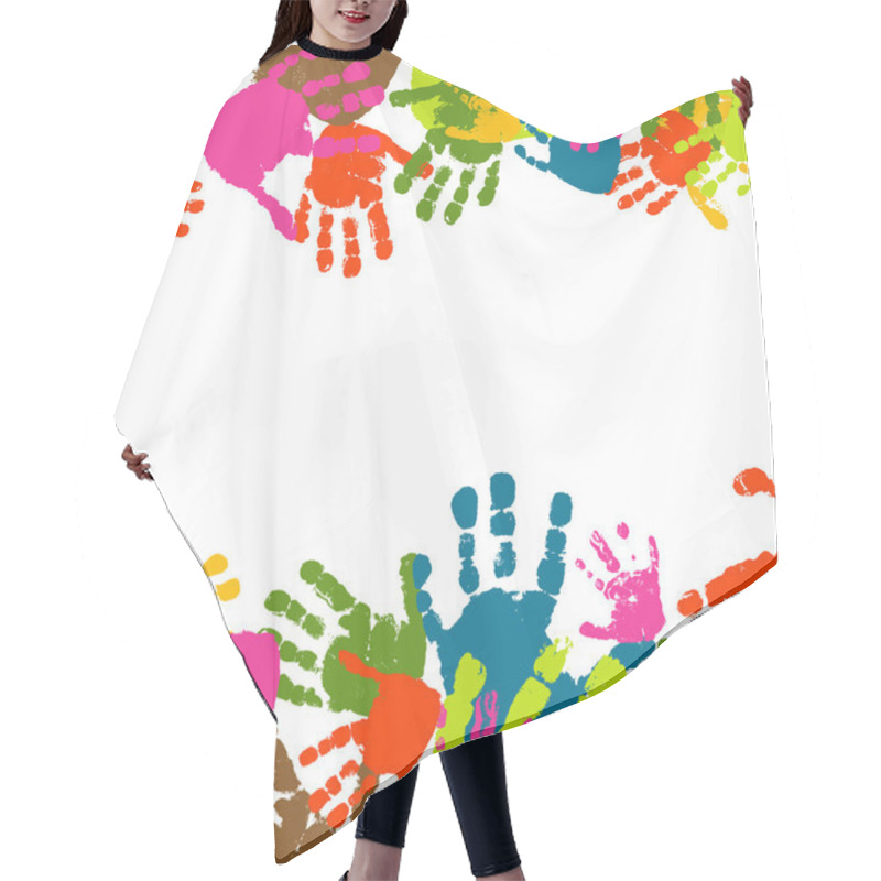 Personality  Prints Of Hands Of The Child, Vector Illustration Hair Cutting Cape