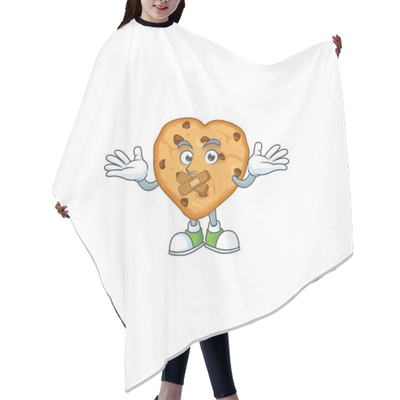 Personality  Chocolate Chips Love Cartoon Character Design Concept Showing Silent Gesture Hair Cutting Cape