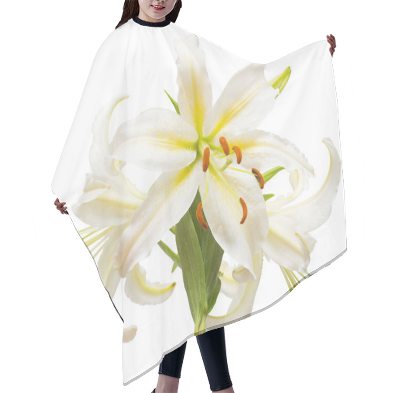 Personality  Bouquet Of Beautiful White Lily Flowers  Hair Cutting Cape