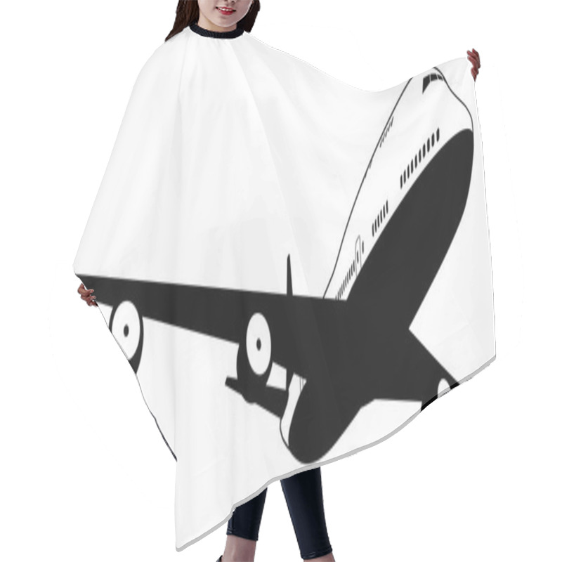 Personality  Black And White Plane Hair Cutting Cape