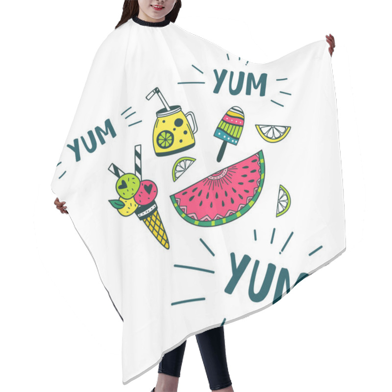 Personality  Yum Yum Summer Food Set Hair Cutting Cape