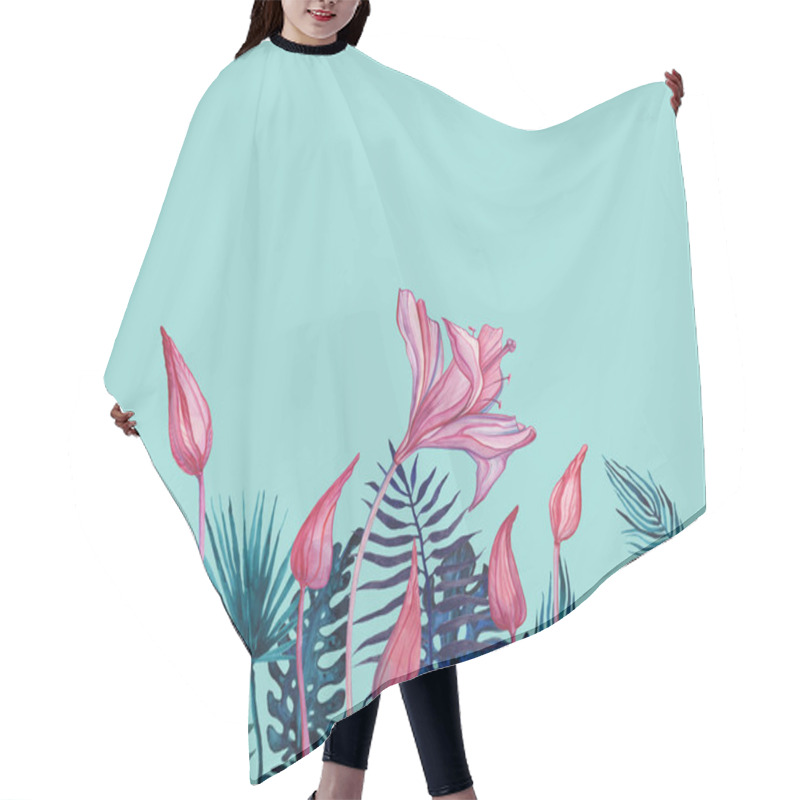 Personality  Hand Drawn Abstract Flowers Hair Cutting Cape