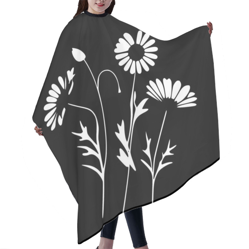 Personality  Flowers - Black And White Isolated Icon - Vector Illustration Hair Cutting Cape