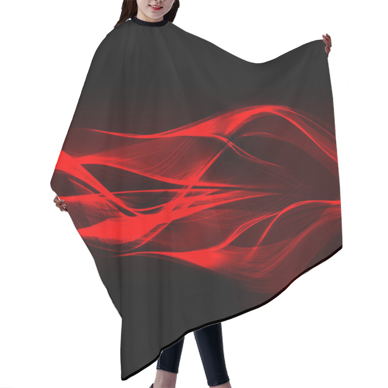 Personality  Abstract Red Waves On The Dark Background. Hair Cutting Cape