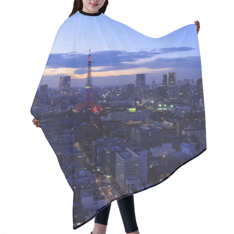 Personality  The City Of Tokyo And Tokyo Tower Olympic Illumination Hair Cutting Cape