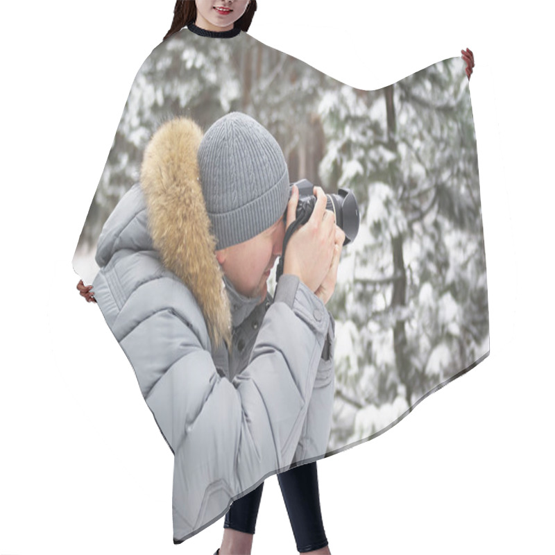 Personality  Winter Forest Man Photographer Hair Cutting Cape