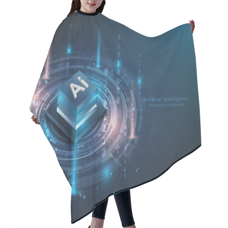 Personality  Hi-tech Digital Technology Futuristic Circuit Digital.Abstract Futuristic Design.Artificial Intelligence Technology.Modern Futuristic Design.Data Analysis In Futuristic Concept.Vector Illustration. Hair Cutting Cape