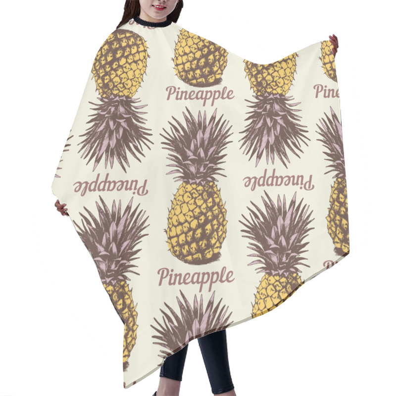 Personality  Hand Drawn Pineapples Hair Cutting Cape