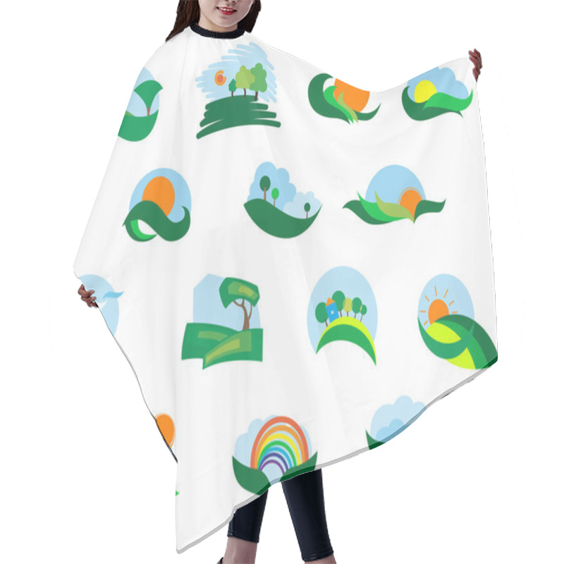 Personality  Summer And Autumn Agricultural Landscape Icons Hair Cutting Cape