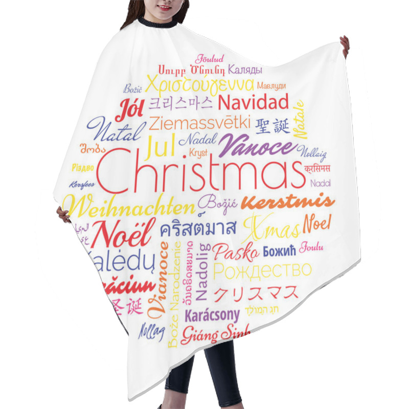 Personality  Christmas In Different Foreign Languages Hair Cutting Cape