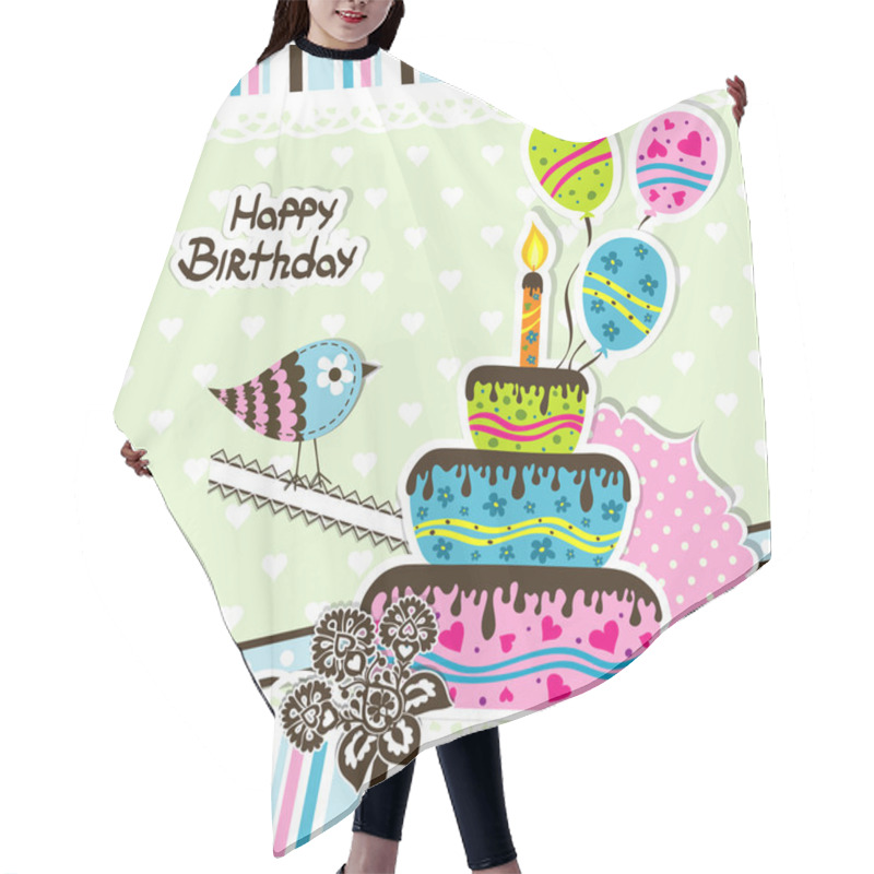 Personality  Template Greeting Card, Vector Hair Cutting Cape