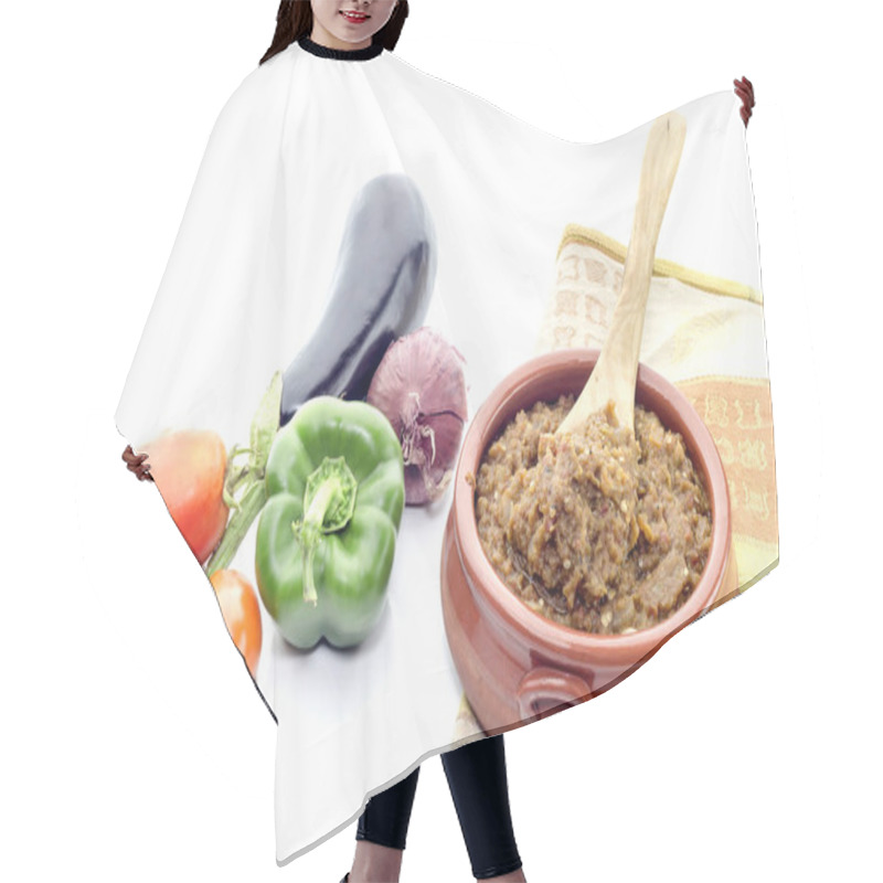 Personality  Eggplant Caviar In A Bowl Hair Cutting Cape