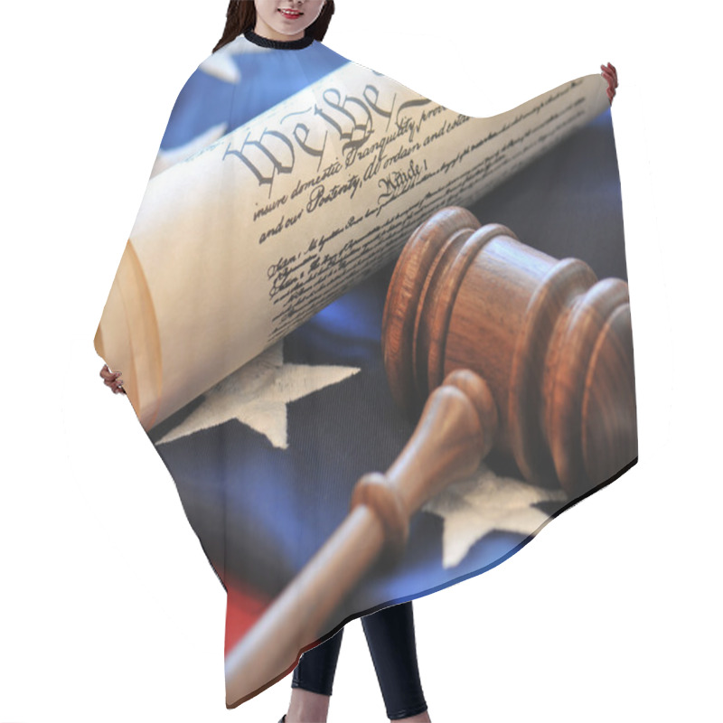 Personality  US Constitution And Gavel Hair Cutting Cape