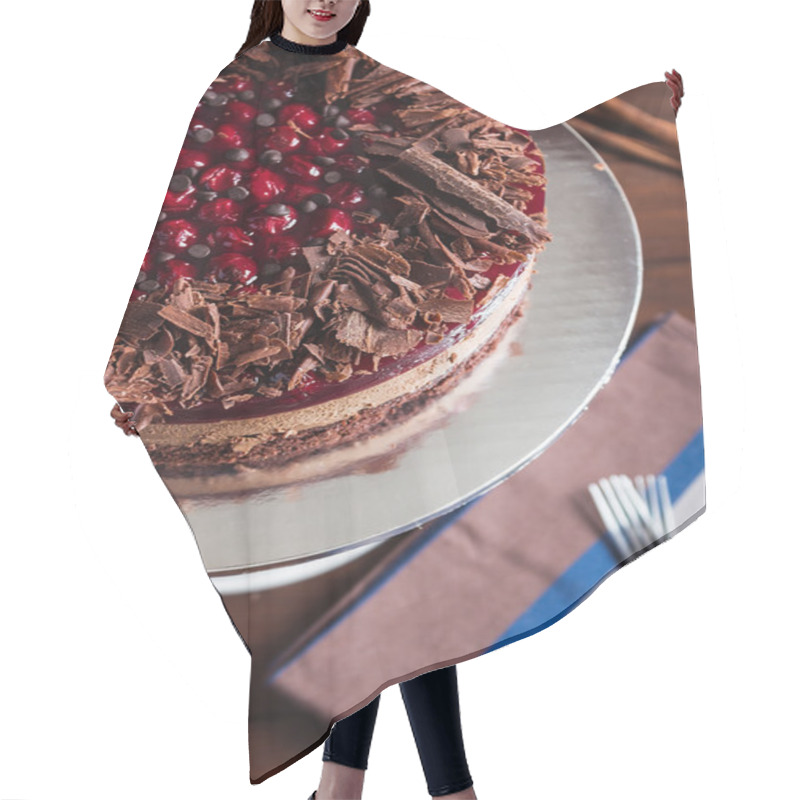 Personality  Chocolate And Cherry Cake Hair Cutting Cape