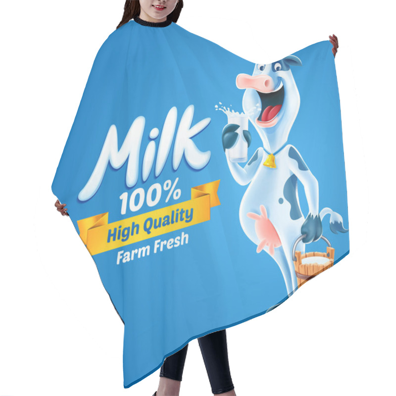 Personality  Milk Frame Graphic Hair Cutting Cape