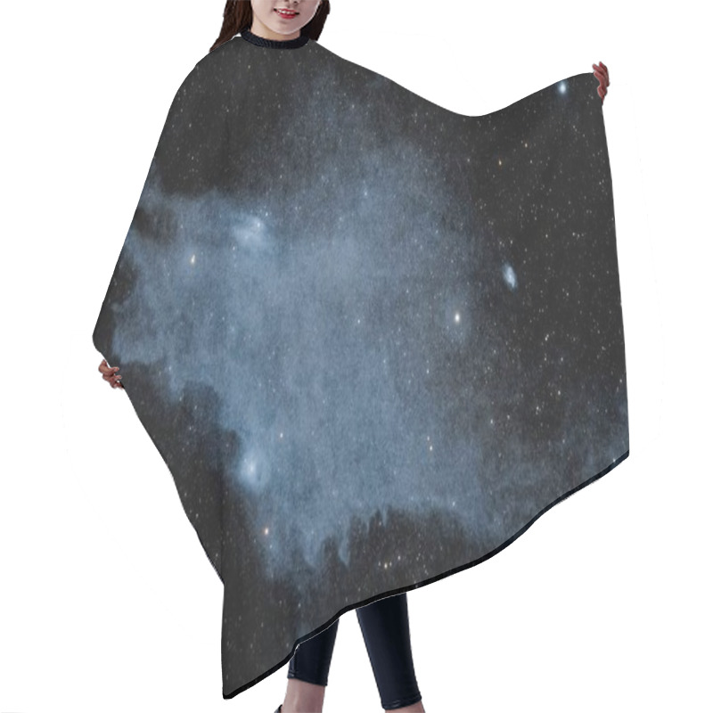 Personality  Nebula Shrouded In Ethereal Blue Hues Against A Backdrop Of Countless Stars. Hair Cutting Cape