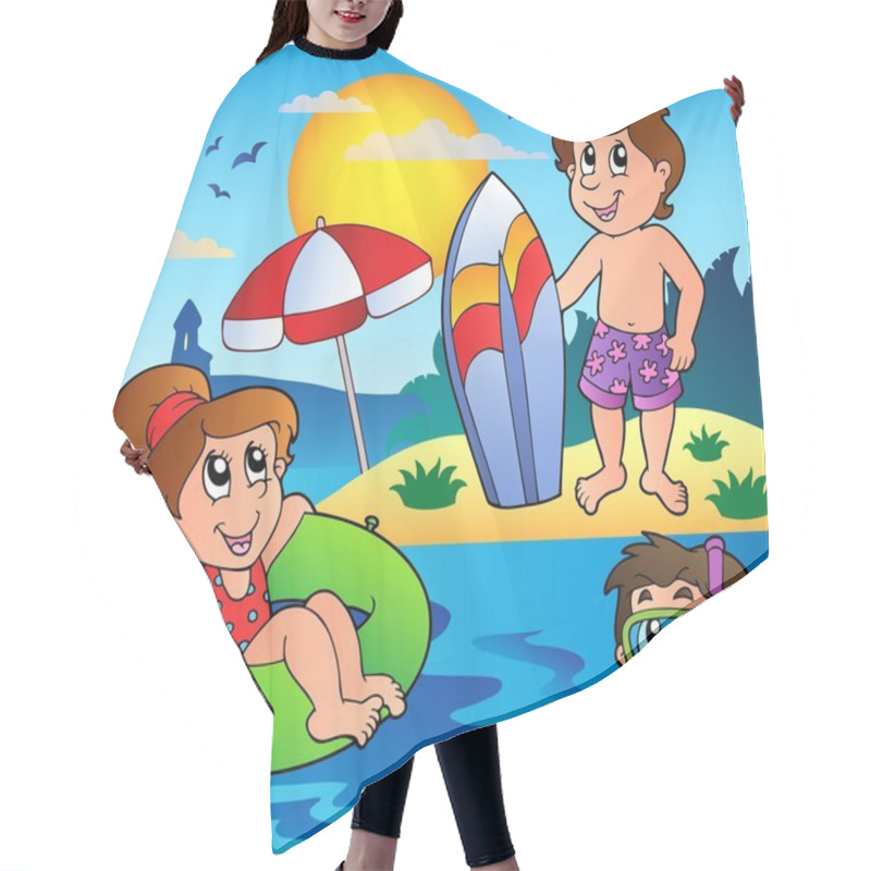 Personality  Summer Theme Image 1 Hair Cutting Cape