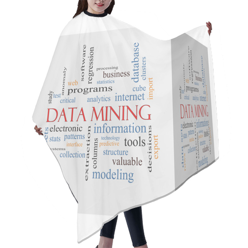 Personality  Data Mining 3D Cube Word Cloud Concept Hair Cutting Cape