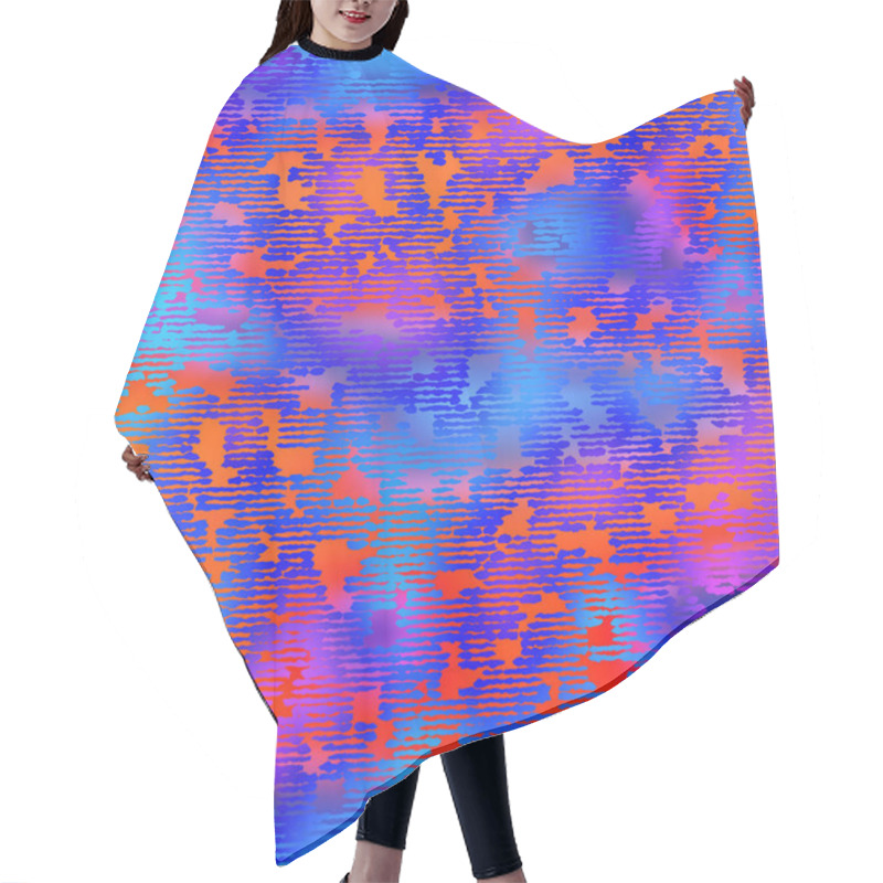 Personality  Funky Ombre Hippy 60s Surreal Graphic Pattern Hair Cutting Cape