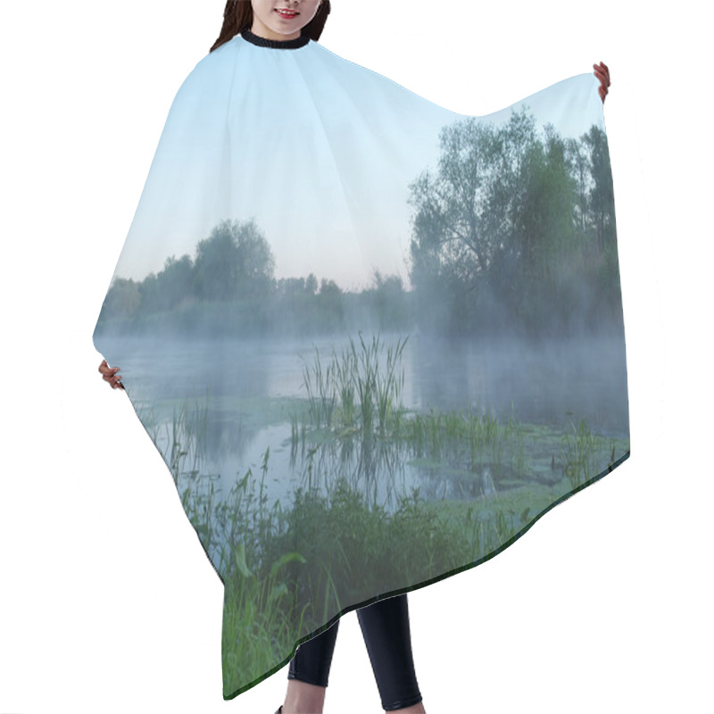 Personality  Morning Landscape With Fog On The River Hair Cutting Cape