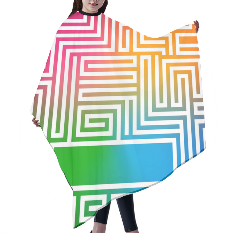 Personality  Rainbow-gradient-background-glowing-maze Hair Cutting Cape