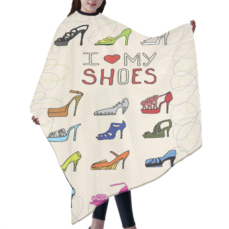 Personality  I Love My Shoes Hair Cutting Cape