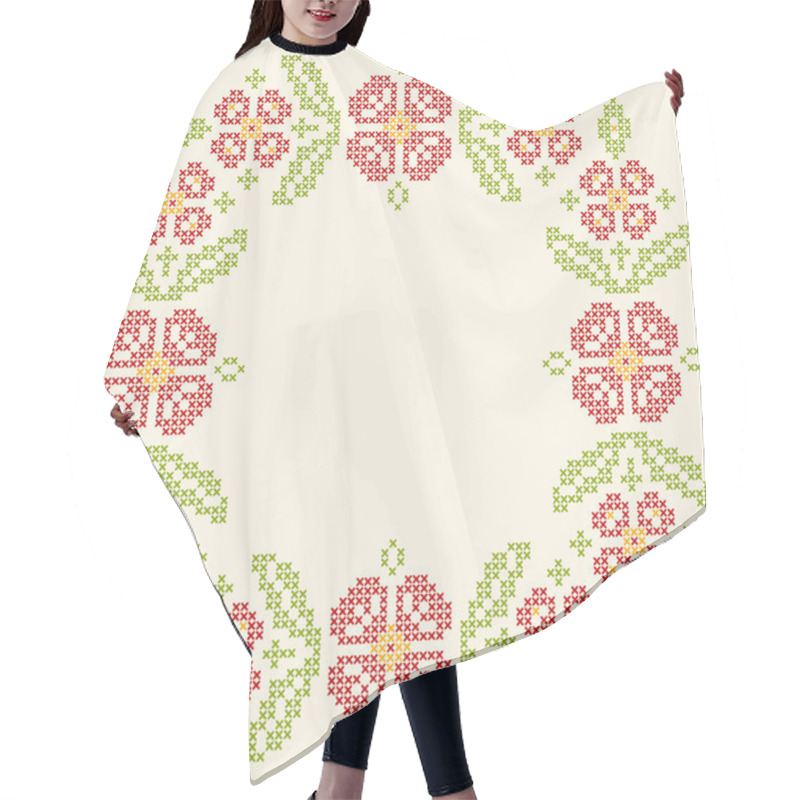 Personality  Cross-stitch Embroidery In Ukrainian Style Hair Cutting Cape