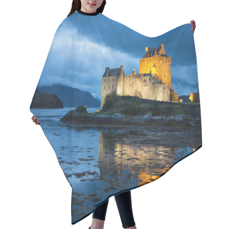 Personality  Illuminated Eilean Donan Castle Hair Cutting Cape