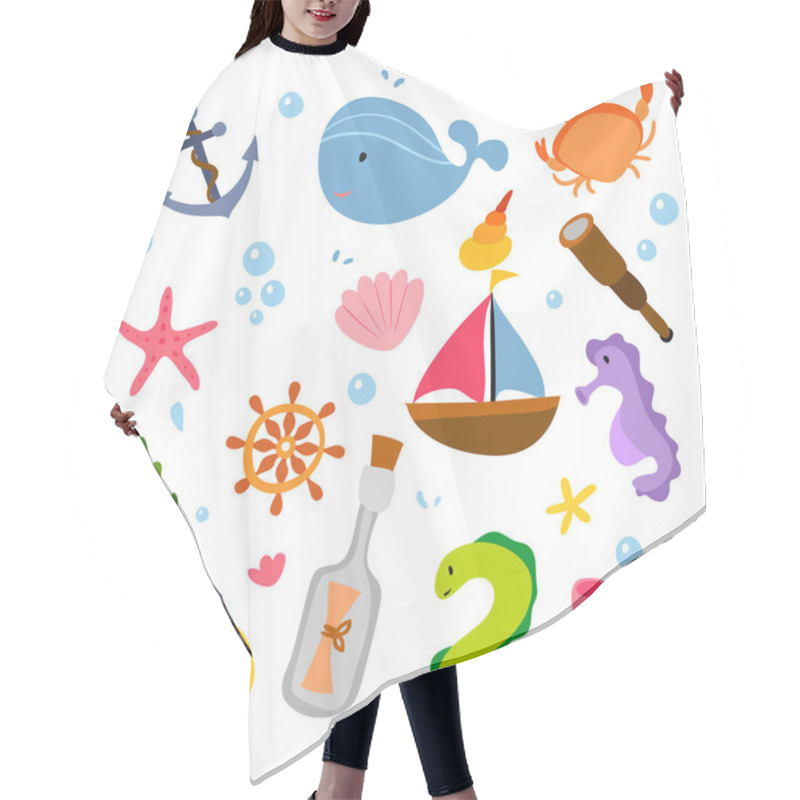 Personality  Ocean Animals Collection Design Hair Cutting Cape