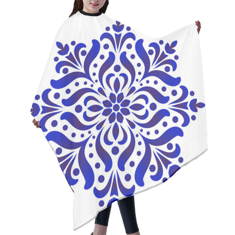 Personality  Decorative Flower Blue And White Hair Cutting Cape