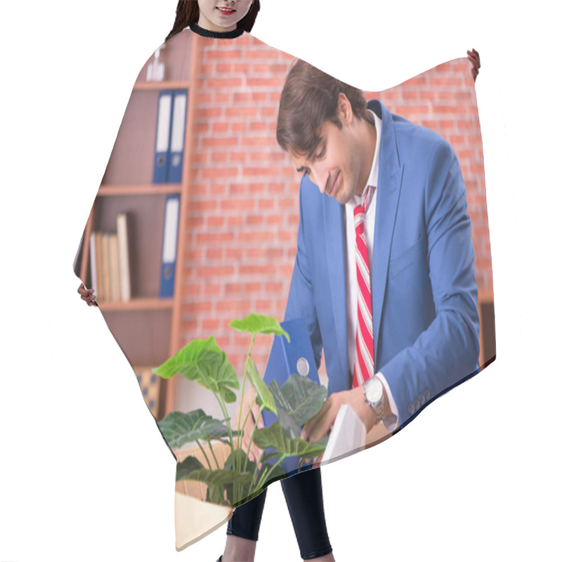 Personality  Young Person Being Fired From His Work  Hair Cutting Cape